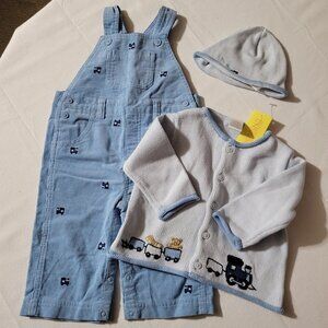 Gymboree Favorite Toys Vintage NWT 6-12 month Sweater, Hat & embroidered overall